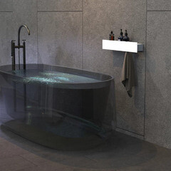 Полка для ванной Flow Skyline с крючками 500х92х90 мм металл белая (Fl-sky-pa50п-б) - фото 4