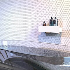 Полка для ванной Flow Skyline 400х92х90 мм металл белая (Fl-sky-m40-б) - фото 4