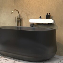 Полка для ванной Flow Round с крючками 700х92х90 мм металл белая (Fl-ro-pat70л-б) - фото 5