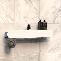 Полка для ванной Flow Round с крючками 700х92х90 мм металл белая (Fl-ro-pat70л-б) - фото 3