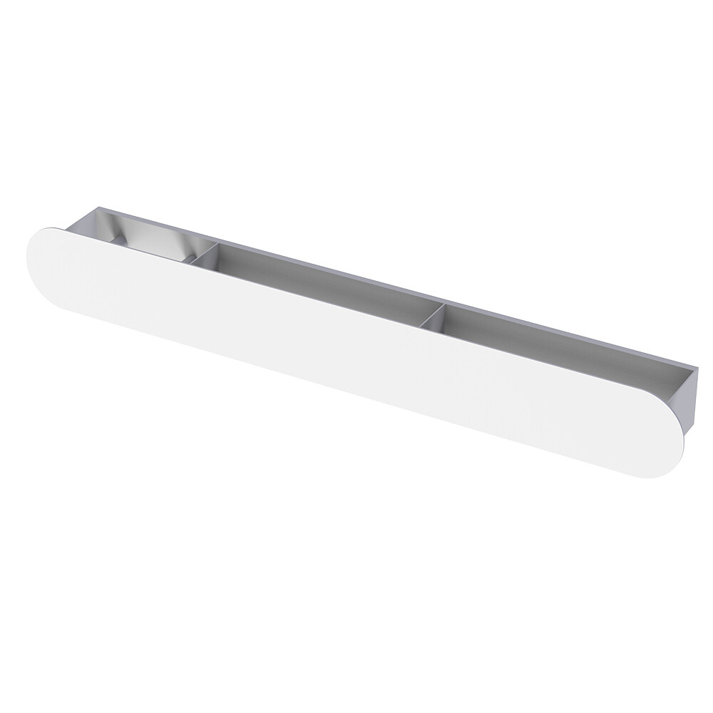 Изображение товара Полка для ванной Flow Round 700х92 мм с крючками белая металлическая