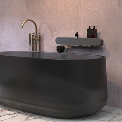 Полка для ванной Flow Round с крючками 700х92х90 мм металл черная (Fl-ro-pat70л-ч) - фото 4