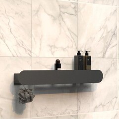 Полка для ванной Flow Round с крючками 700х92х90 мм металл черная (Fl-ro-pat70л-ч) - фото 2