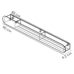 Полка для ванной Flow Round с крючками 900х92х90 мм металл черная (Fl-ro-pat90л-ч) - фото 5