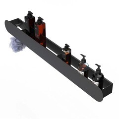 Полка для ванной Flow Round с крючками 900х92х90 мм металл черная (Fl-ro-pat90л-ч) - фото 4