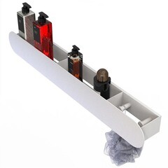 Полка для ванной Flow Round с крючками 700х92х90 мм металл белая (Fl-ro-pat70п-б) - фото 3