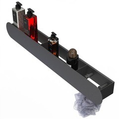 Полка для ванной Flow Round с крючками 700х92х90 мм металл черная (Fl-ro-pat70п-ч) - фото 4