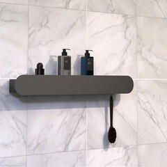 Полка для ванной Flow Round с крючками 700х92х90 мм металл черная (Fl-ro-pat70п-ч) - фото 3