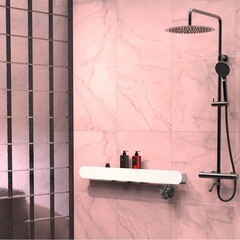 Полка для ванной Flow Round с крючками 900х92х90 мм металл белая (Fl-ro-pat90п-б) - фото 5