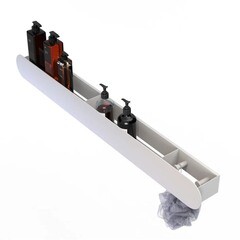 Полка для ванной Flow Round с крючками 900х92х90 мм металл белая (Fl-ro-pat90п-б) - фото 3