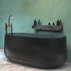 Полка для ванной Flow Round 900х92х90 мм металл черная (Fl-ro-m90-ч) - фото 5