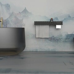 Полка для ванной Flow Bee с полотенцедержателем 700х130х90 мм металл черная (Fl-bee-trio70-ppt-ч) - фото 2