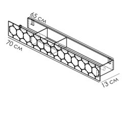 Полка для ванной Flow Bee с полотенцедержателем 700х130х90 мм металл черная (Fl-bee-trio70-tpp-ч) - фото 4