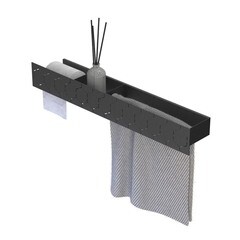 Полка для ванной Flow Bee с полотенцедержателем 700х130х90 мм металл черная (Fl-bee-trio70-tpp-ч) - фото 3