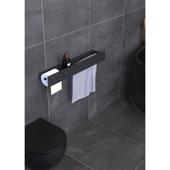 Полка для ванной Flow Bee с полотенцедержателем 700х130х90 мм металл черная (Fl-bee-trio70-tpp-ч) - фото 2