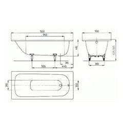 Ванна стальная Kaldewei Saniform Plus 150х70 см без ножек (111600010001) - фото 2