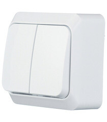 Выключатель Systeme Electric Этюд двухклавишный накладной белый (BA10-002B) - фото 2