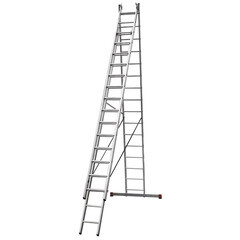 Лестница алюминиевая трансформер трехсекционная 16 ступеней Новая высота профессиональная - фото 4