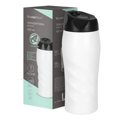 Термокружка 420 мл Master House Chamonix белая - фото 2