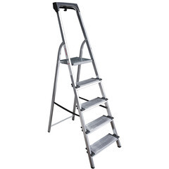 Изображение товара Стремянка алюминиевая 5 ступеней 130 мм с лотком органайзером 1,03 м Новая высота