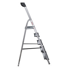 Стремянка алюминиевая 5 ступеней 130 мм с лотком органайзером 1,03 м Новая высота - фото 4