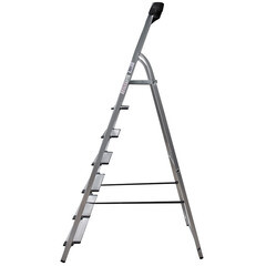 Стремянка алюминиевая 7 ступеней 130 мм с лотком органайзером 1,47 м Новая высота - фото 2