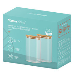 Банка стеклянная Master House Тауэр 1 л с крышкой (2 шт.) - фото 3