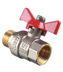 Кран шаровой латунный Valtec Base 1/2 ВР(г) х 1/2 НР(ш) бабочка прямой (VT.218.N.04) - фото 5