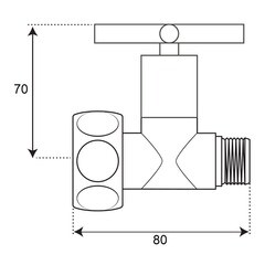 Вентиль латунный СТМ Термо 1/2 ВР(г) х 1/2 НР(ш) для полотенцесушителя (CPVM1212) - фото 3