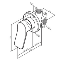 Смеситель с гигиеническим душем встраиваемый AM.PM X-Joy со скрытой частью в комплекте хром (F40H85A00) - фото 5