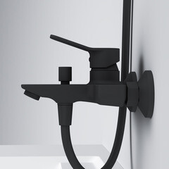 Смеситель для ванны AM.PM X-Joy черный однорычажный с коротким изливом без лейки (F85A10022) - фото 14
