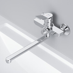 Смеситель для ванны AM.PM X-Joy хром однорычажный с длинным изливом без лейки (F85A90000) - фото 8