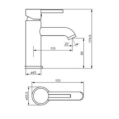 Смеситель для раковины Damixa Scandinavian Pure однорычажный черный (360210300) - фото 8