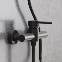 Смеситель для душа без излива Damixa Scandinavian Pure черный без лейки однорычажный (362000300) - фото 3