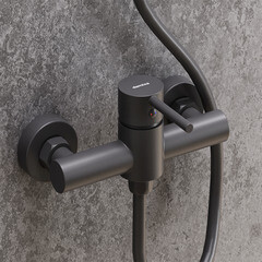 Смеситель для душа без излива Damixa Scandinavian Pure черный без лейки однорычажный (362000300) - фото 4