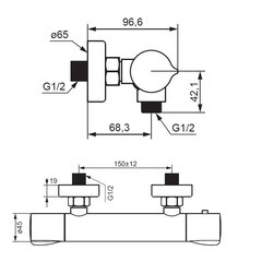 Смеситель для душа без излива Damixa Scandinavian Pure хром без лейки термостатический (366000000) - фото 10