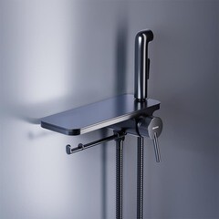 Смеситель с гигиеническим душем встраиваемый Damixa Origin Bit со скрытой частью в комплекте черный (773500301) - фото 8