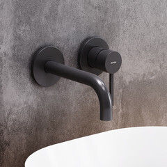 Смеситель для раковины встраиваемый Damixa Scandinavian Pure черный однорычажный (360260300) - фото 4