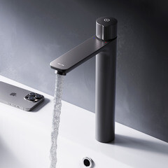 Смеситель для раковины высокий AM.PM X-Joy нажимной черный (F85A92522) - фото 15