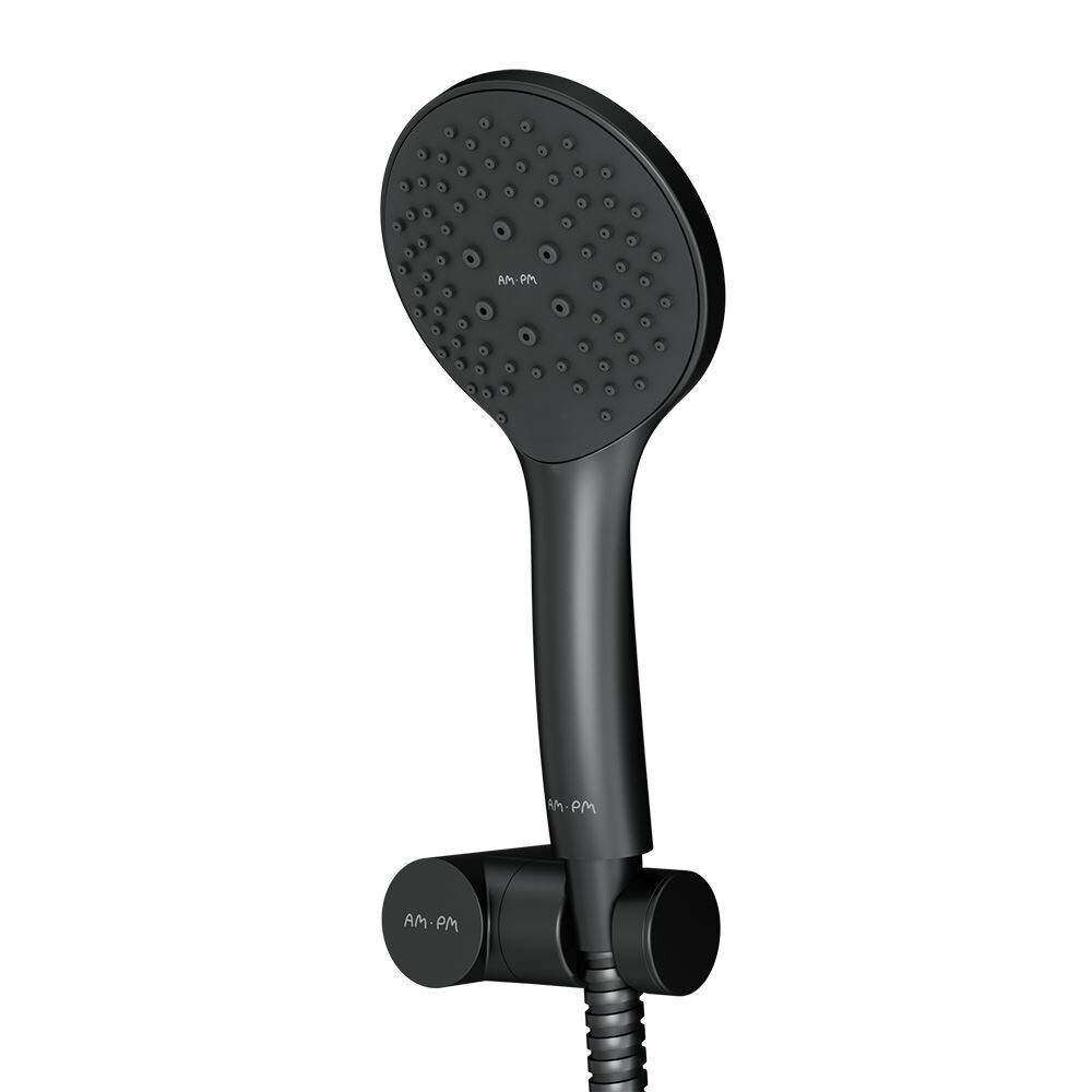 Лейка для душа AM.PM Gem 1 режим со шлангом 1750 мм с держателем пластик черная (F0119022)