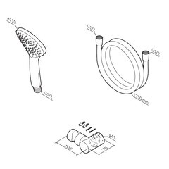 Лейка для душа AM.PM Gem 1 режим со шлангом 1750 мм с держателем пластик черная (F0119022) - фото 2