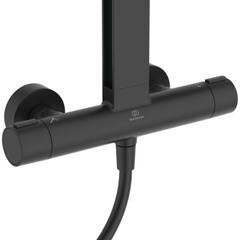 Душевая система Ideal Standard Alu+ с верхним душем с лейкой с термостатом черная (BD583XG) - фото 3