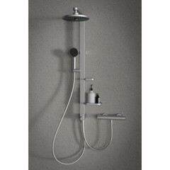 Душевая система Ideal Standard Alu+ с верхним душем с лейкой с термостатом хром (BD583SI) - фото 3
