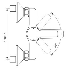 Смеситель для ванны Ideal Standard Tevere хром однорычажный с коротким изливом без лейки (BD729AA) - фото 4