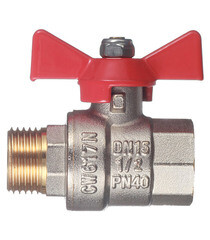 Кран шаровой латунный Valtec Base 1/2 ВР(г) х 1/2 НР(ш) бабочка прямой (VT.218.N.04) - фото 4