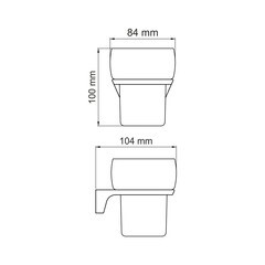 Стакан для ванной WasserKraft Glan с держателем стекло матовый/металл черный (K-5128) - фото 4