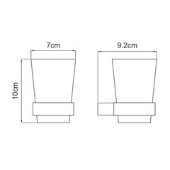 Стакан для ванной WasserKraft Sauer с держателем стекло матовый/металл золото (K-7928) - фото 3