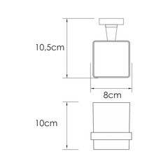 Стакан для ванной WasserKraft Rhin с держателем стекло матовый/металл хром (K-8728) - фото 3