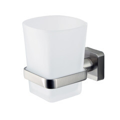 Стакан для ванной WasserKraft Rhin с держателем стекло матовый/металл хром (K-8728) - фото 1