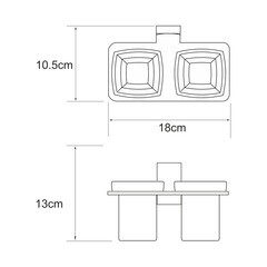 Стакан для ванной WasserKraft Lopau с держателем двойной стекло матовый/металл хром (K-6028D) - фото 2